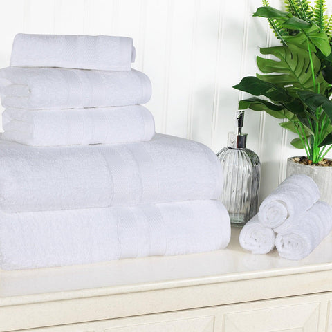 Ultra-Soft Cotton Absorbent Quick-Drying Solid 8 Piece Towel Set