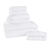 Rolla Cotton Geometric Jacquard Plush Soft Absorbent 8 Piece Towel Set