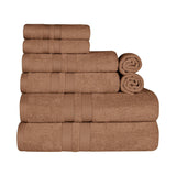 Ultra-Soft Cotton Absorbent Quick-Drying Solid 8 Piece Towel Set