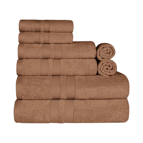 Ultra-Soft Cotton Absorbent Quick-Drying Solid 8 Piece Towel Set
