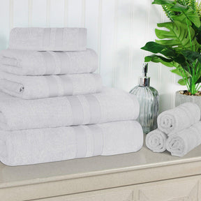Ultra-Soft Cotton Absorbent Quick-Drying Solid 8 Piece Towel Set