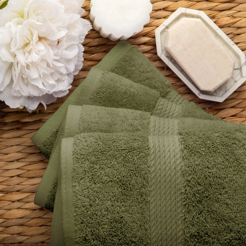 Egyptian Cotton Hand Towels 4-Piece Plush Set by Madison
