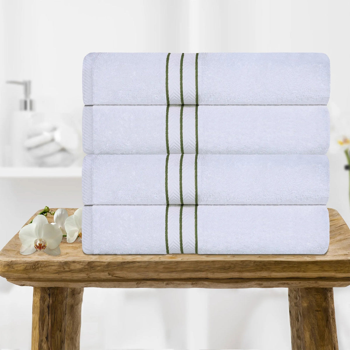 Hotel Turkish Cotton Plush Bath Towel Set 4-Piece