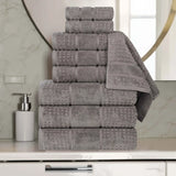 Napa Zero Twist Cotton Solid Waffle Honeycomb 9 Piece Towel Set