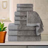 Rayon from Bamboo Eco-Friendly Fluffy Soft Solid 9 Piece Towel Set