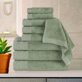 Rayon from Bamboo Eco-Friendly Fluffy Soft Solid 9 Piece Towel Set
