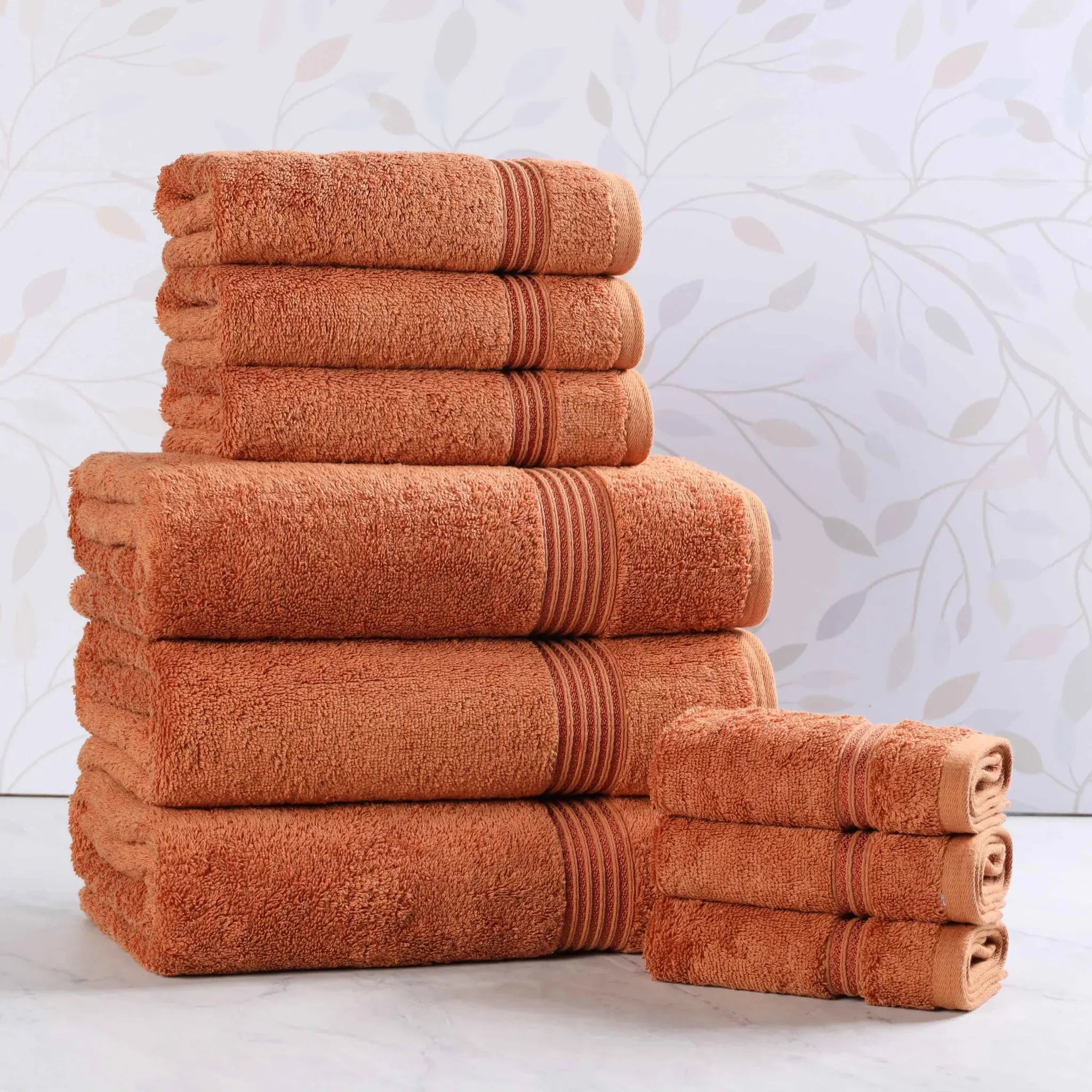 Heritage Egyptian Cotton Plush Absorbent Luxury 9 Piece Towel Set