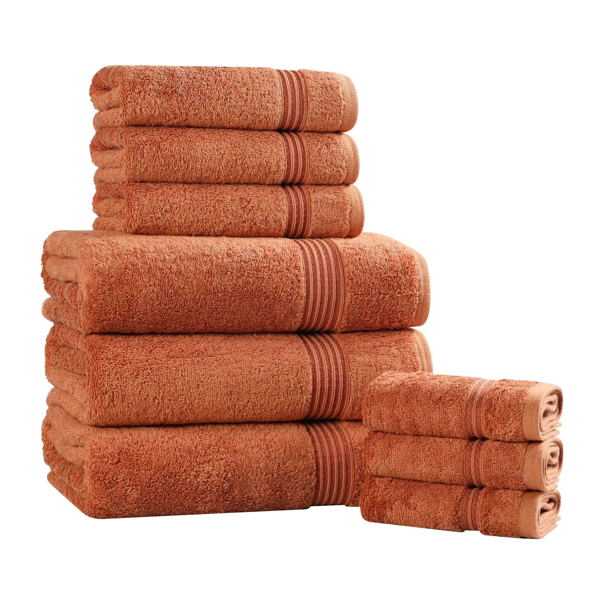 Heritage Egyptian Cotton Plush Absorbent Luxury 9 Piece Towel Set