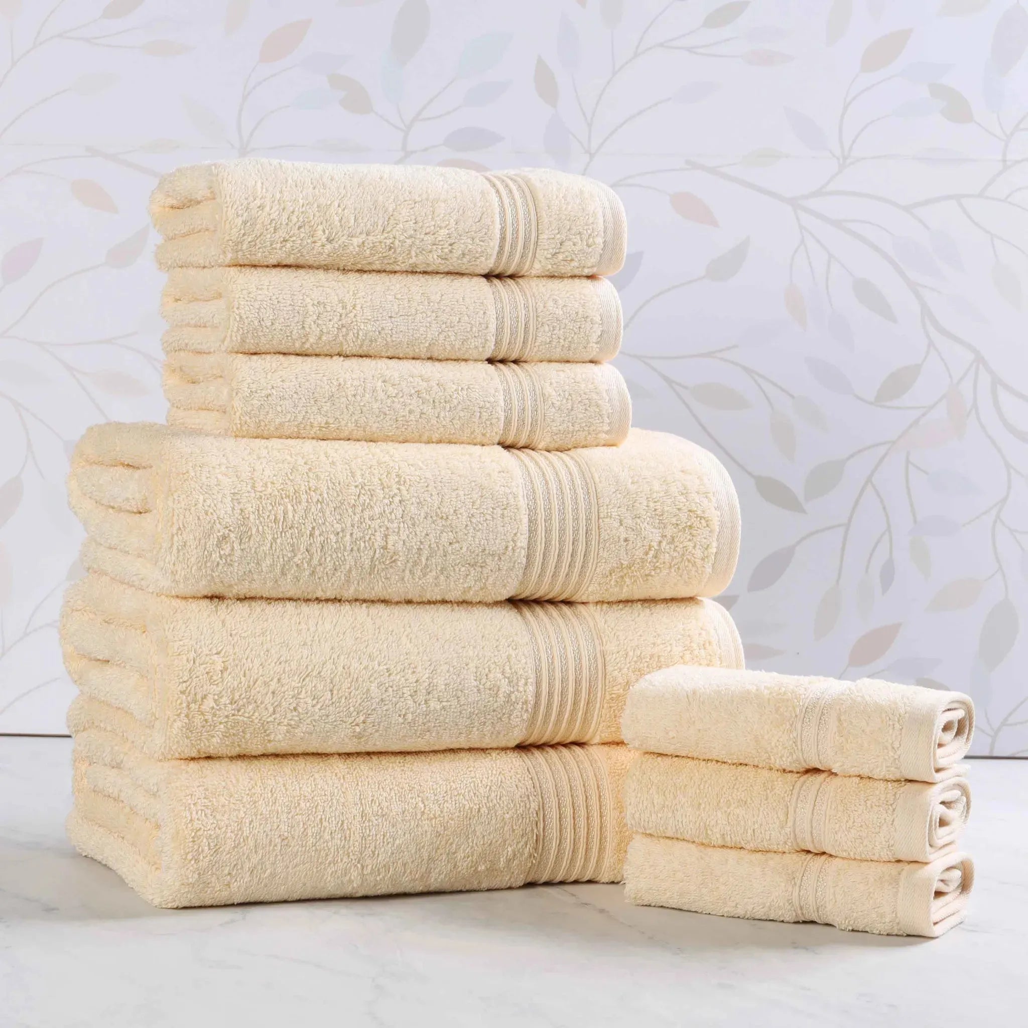Heritage Egyptian Cotton Plush Absorbent Luxury 9 Piece Towel Set