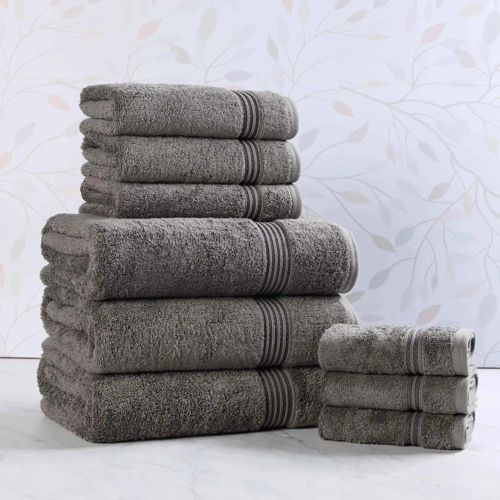 Heritage Egyptian Cotton Plush Absorbent Luxury 9 Piece Towel Set