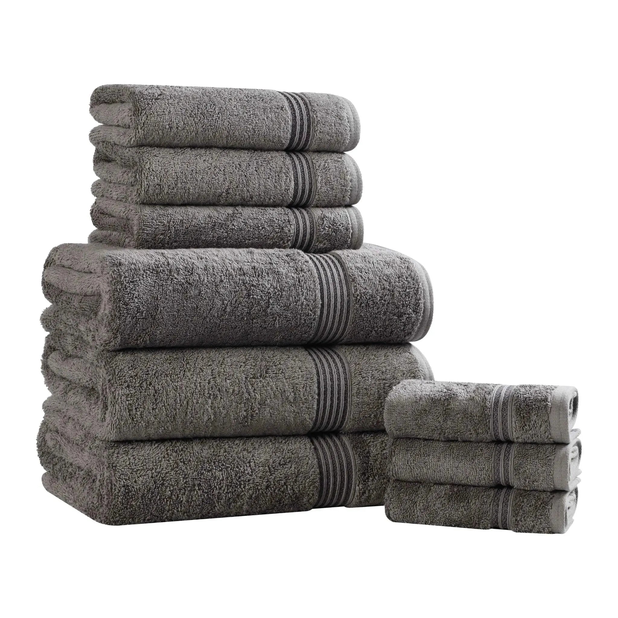 Heritage Egyptian Cotton Plush Absorbent Luxury 9 Piece Towel Set