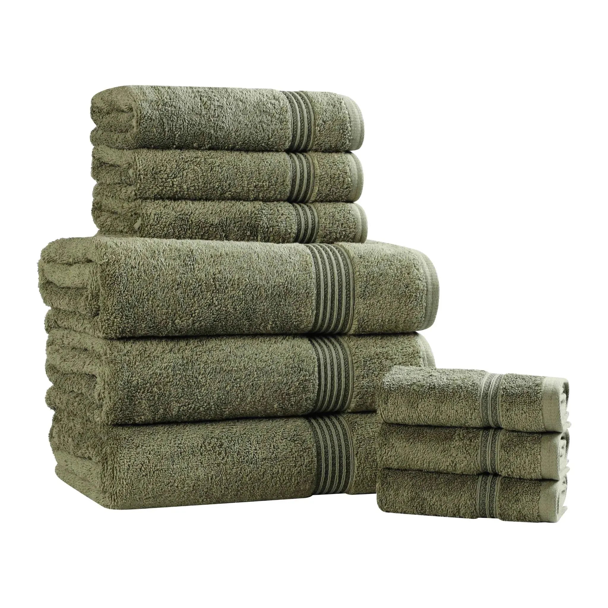 Heritage Egyptian Cotton Plush Absorbent Luxury 9 Piece Towel Set