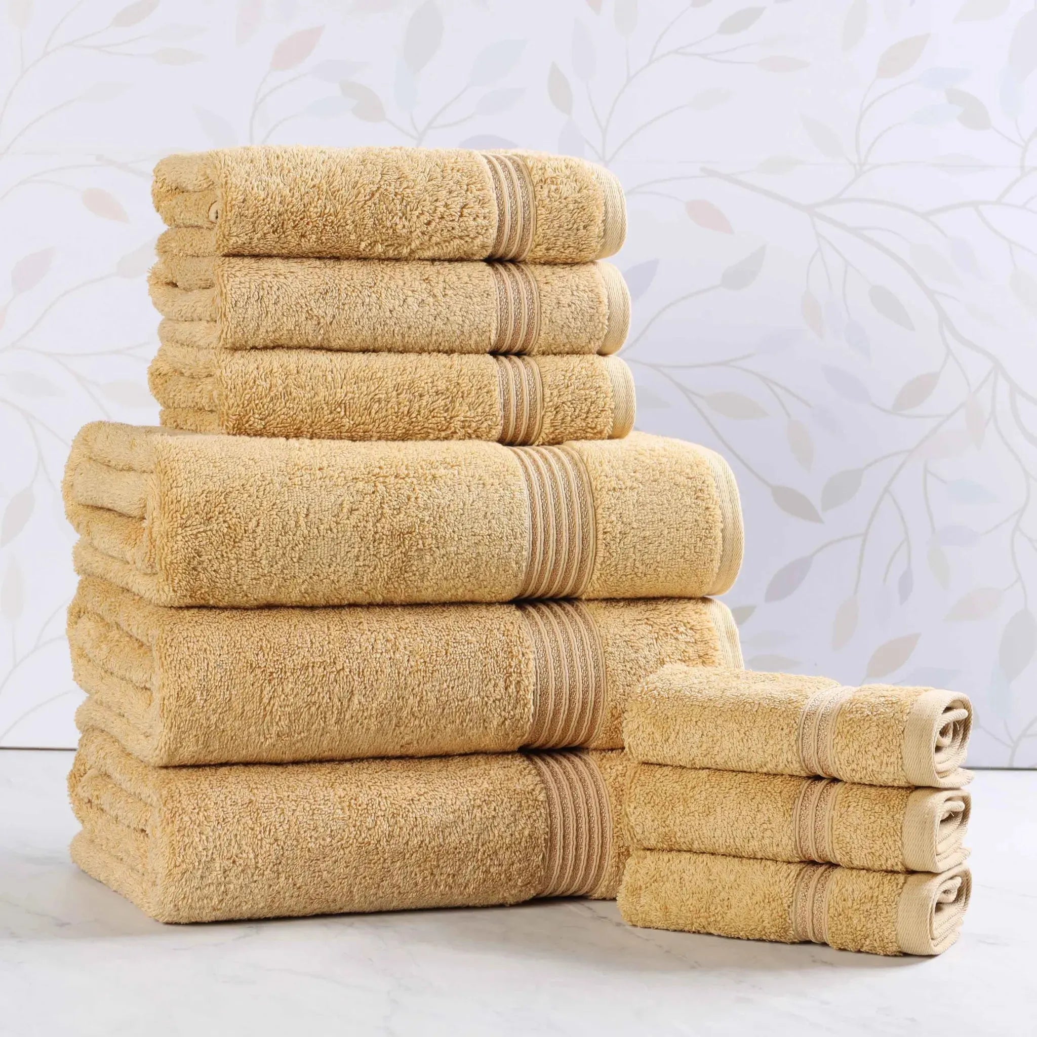 Heritage Egyptian Cotton Plush Absorbent Luxury 9 Piece Towel Set