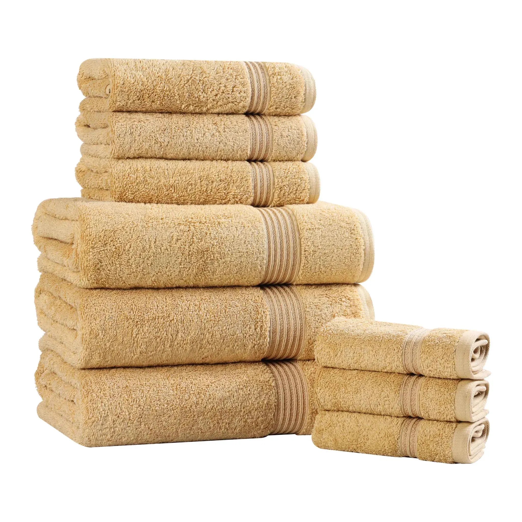 Heritage Egyptian Cotton Plush Absorbent Luxury 9 Piece Towel Set