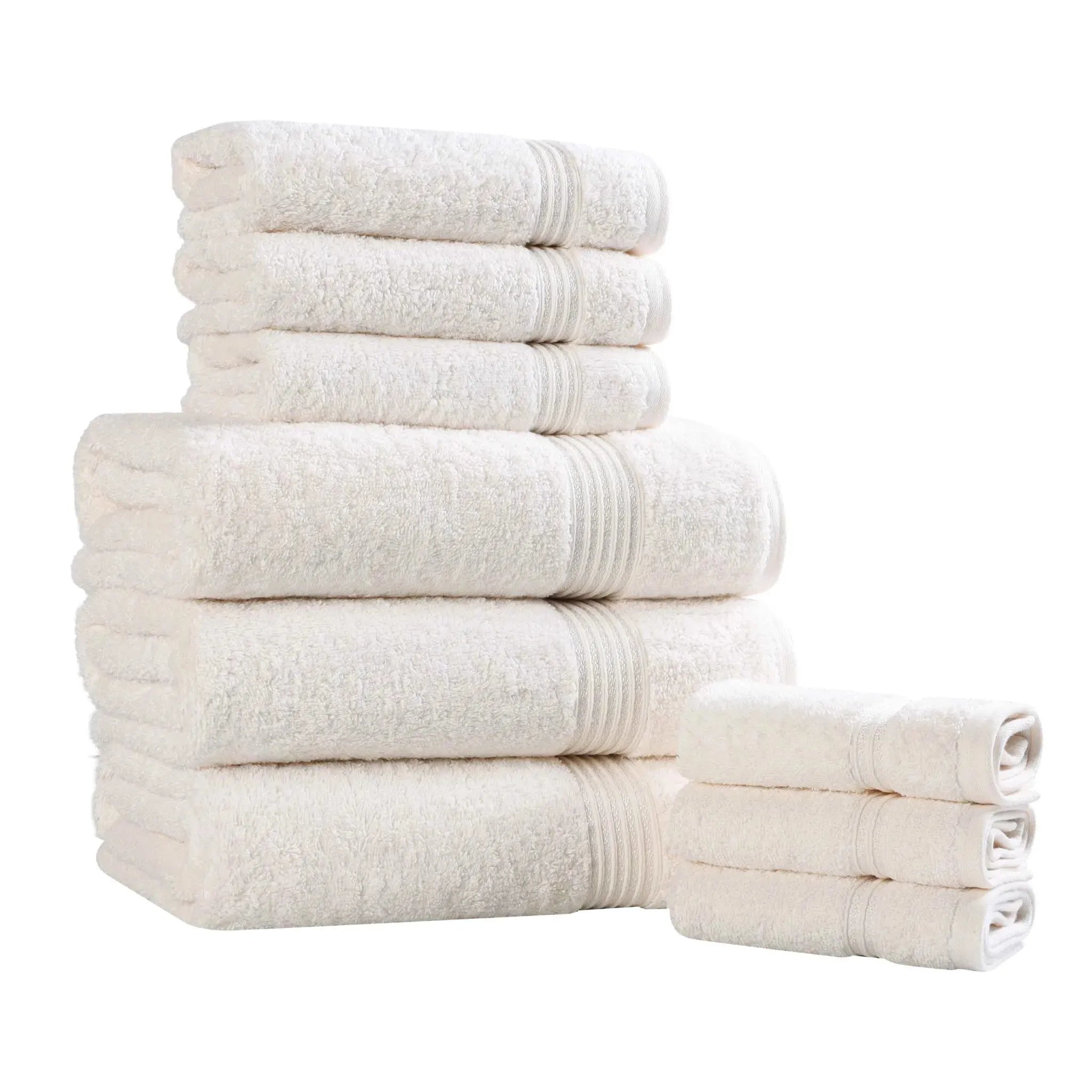 Heritage Egyptian Cotton Plush Absorbent Luxury 9 Piece Towel Set