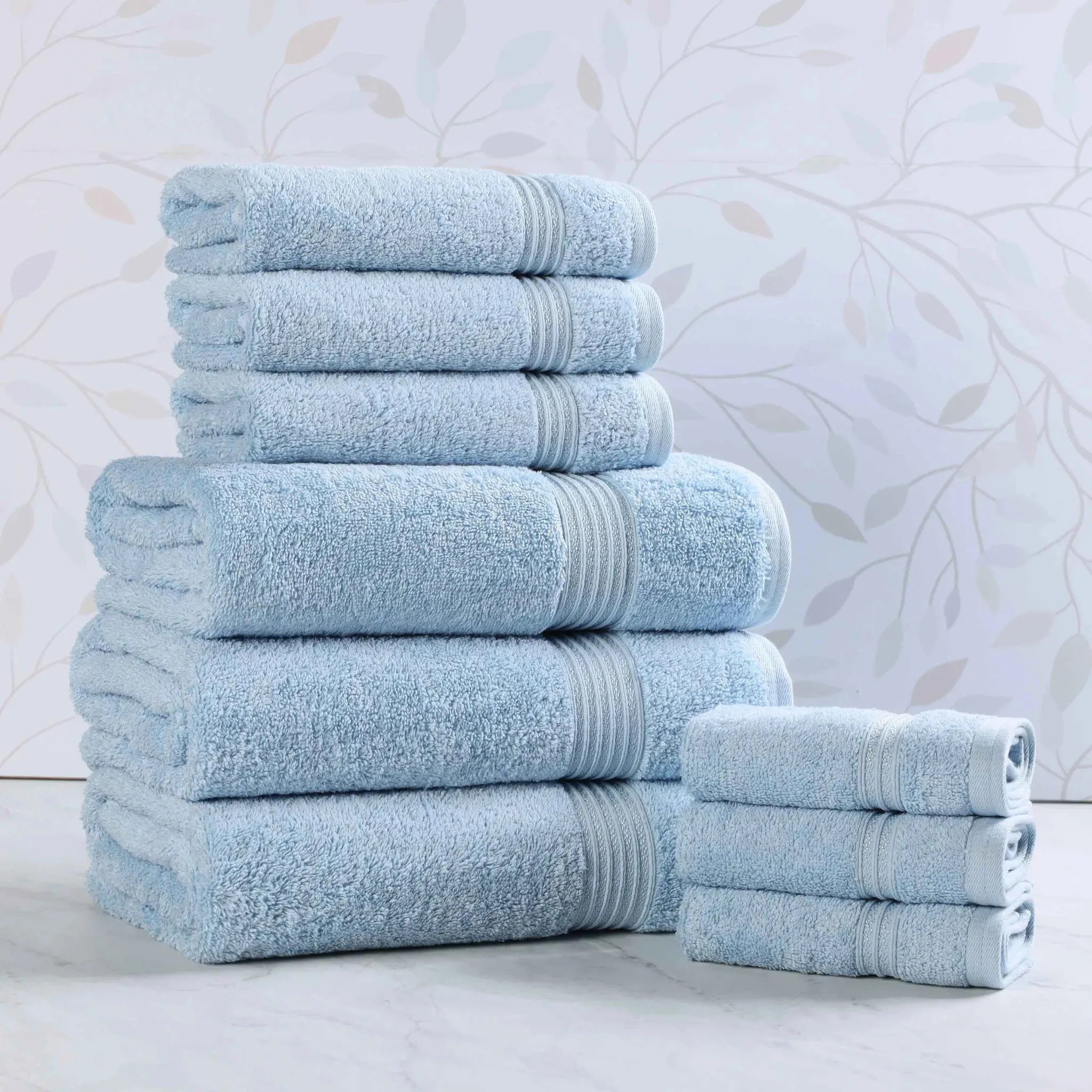 Heritage Egyptian Cotton Plush Absorbent Luxury 9 Piece Towel Set