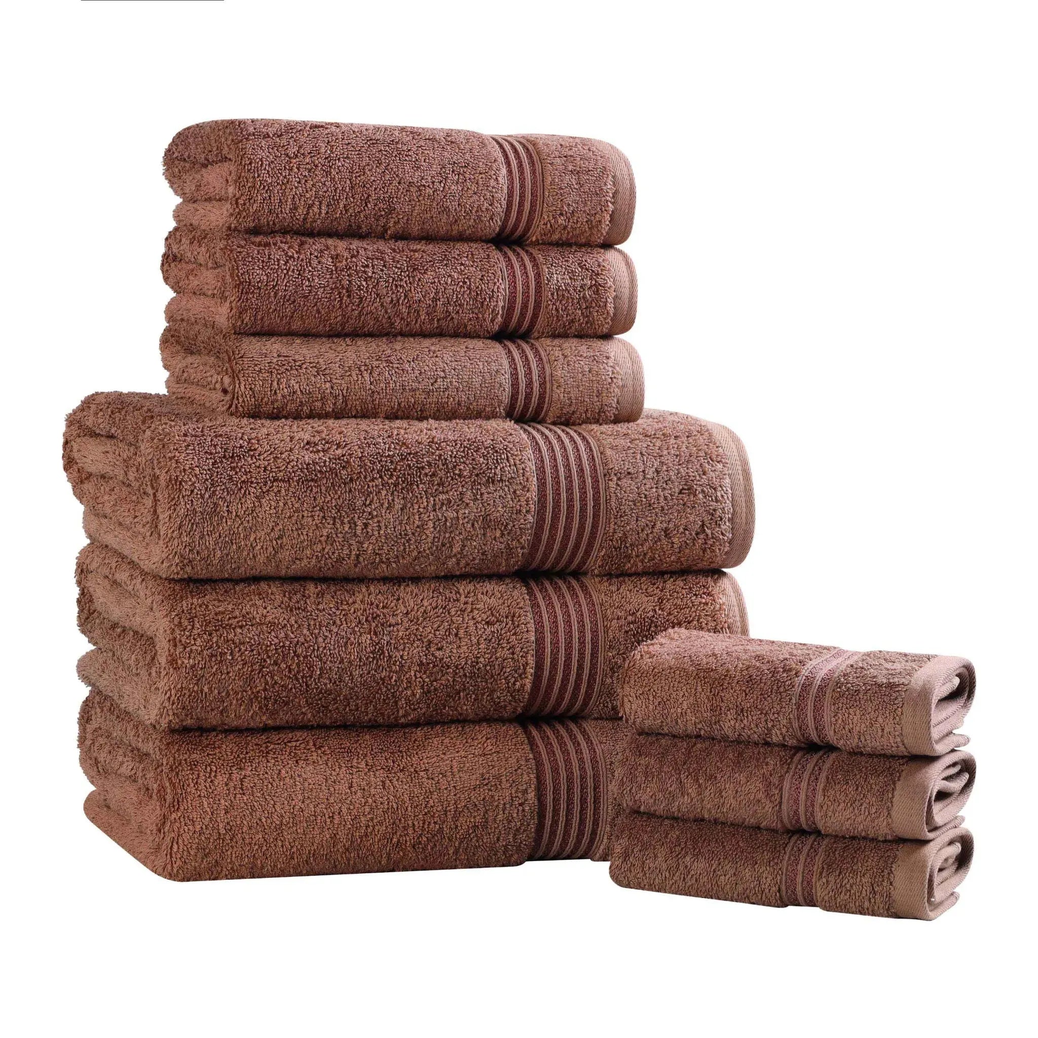 Heritage Egyptian Cotton Plush Absorbent Luxury 9 Piece Towel Set
