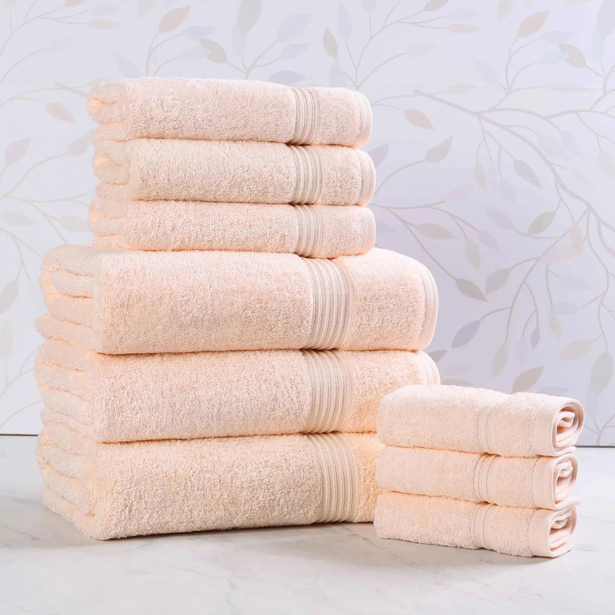 Heritage Egyptian Cotton Plush Absorbent Luxury 9 Piece Towel Set