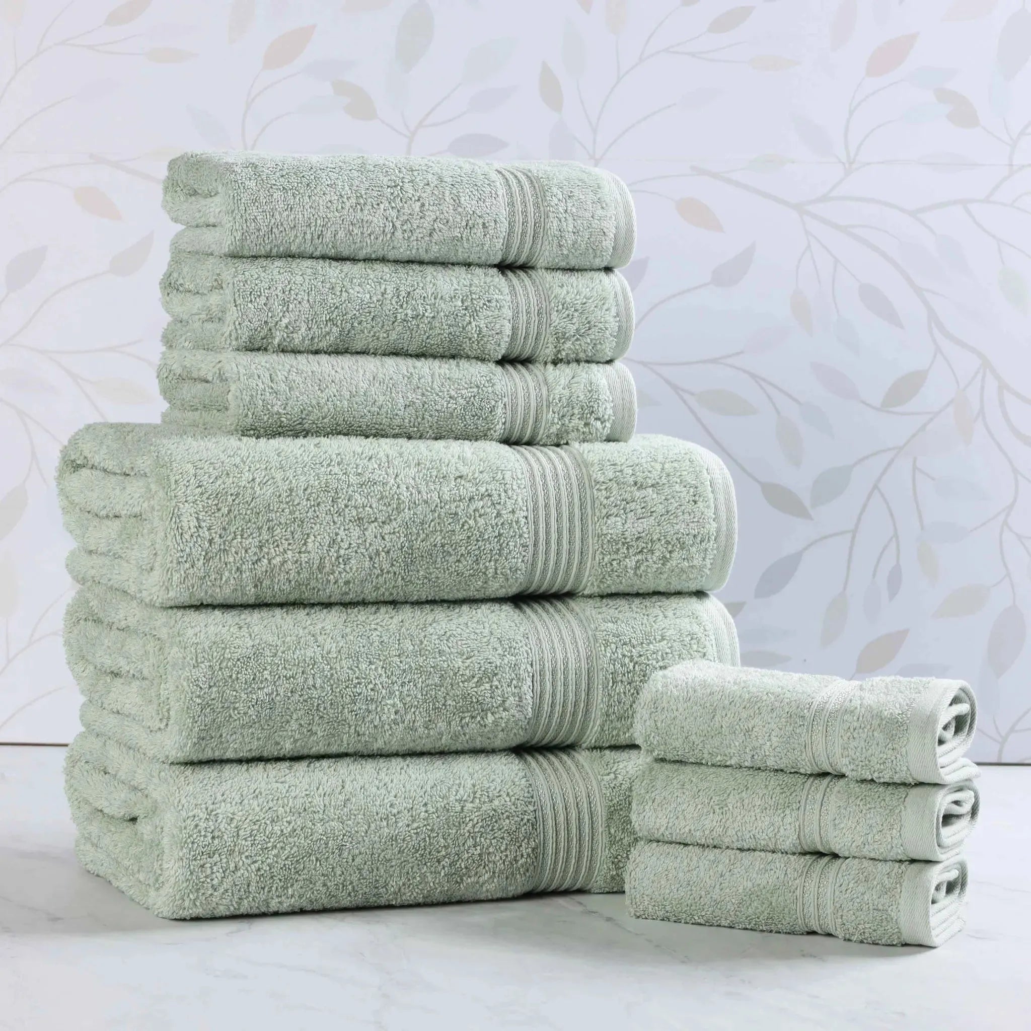 Heritage Egyptian Cotton Plush Absorbent Luxury 9 Piece Towel Set