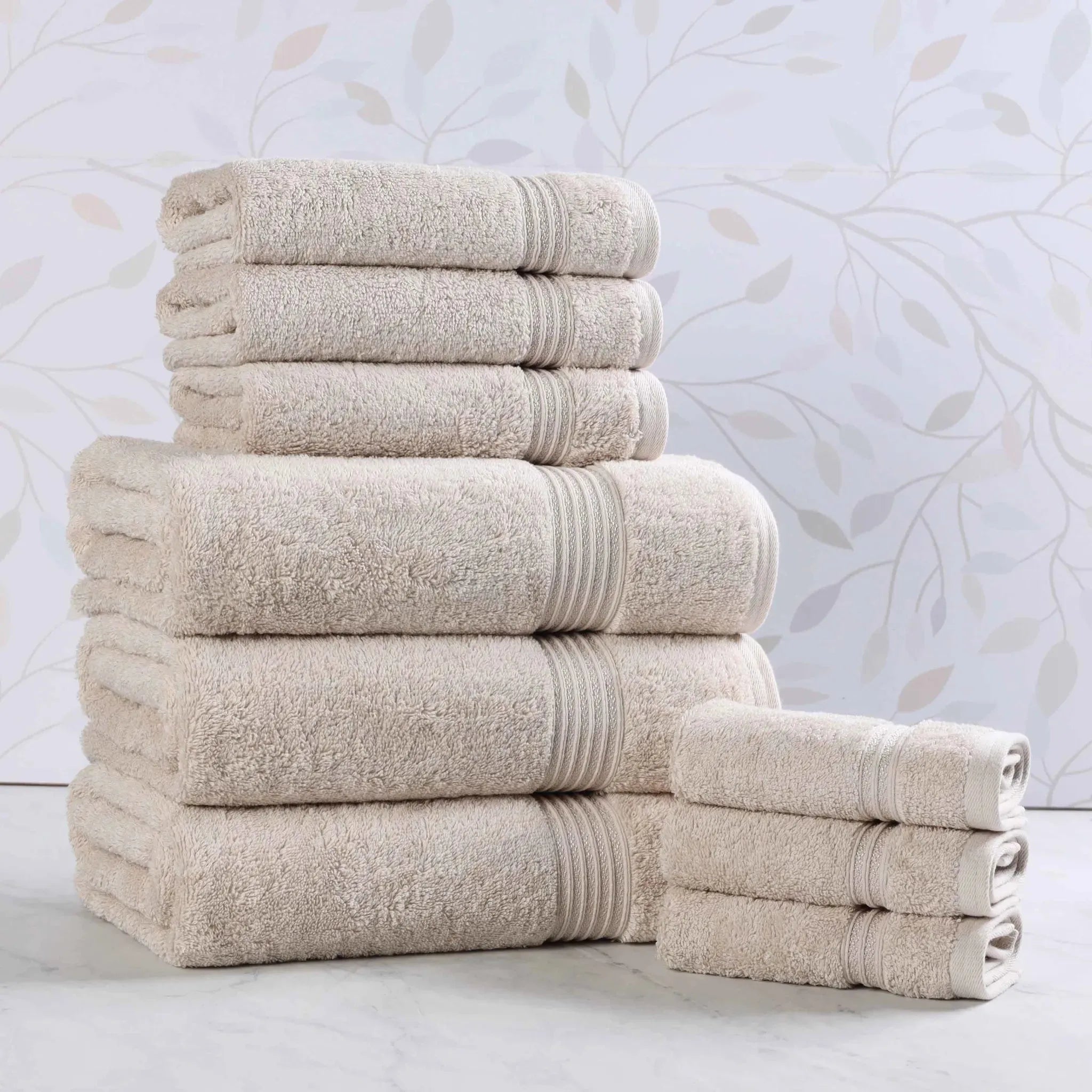 Heritage Egyptian Cotton Plush Absorbent Luxury 9 Piece Towel Set