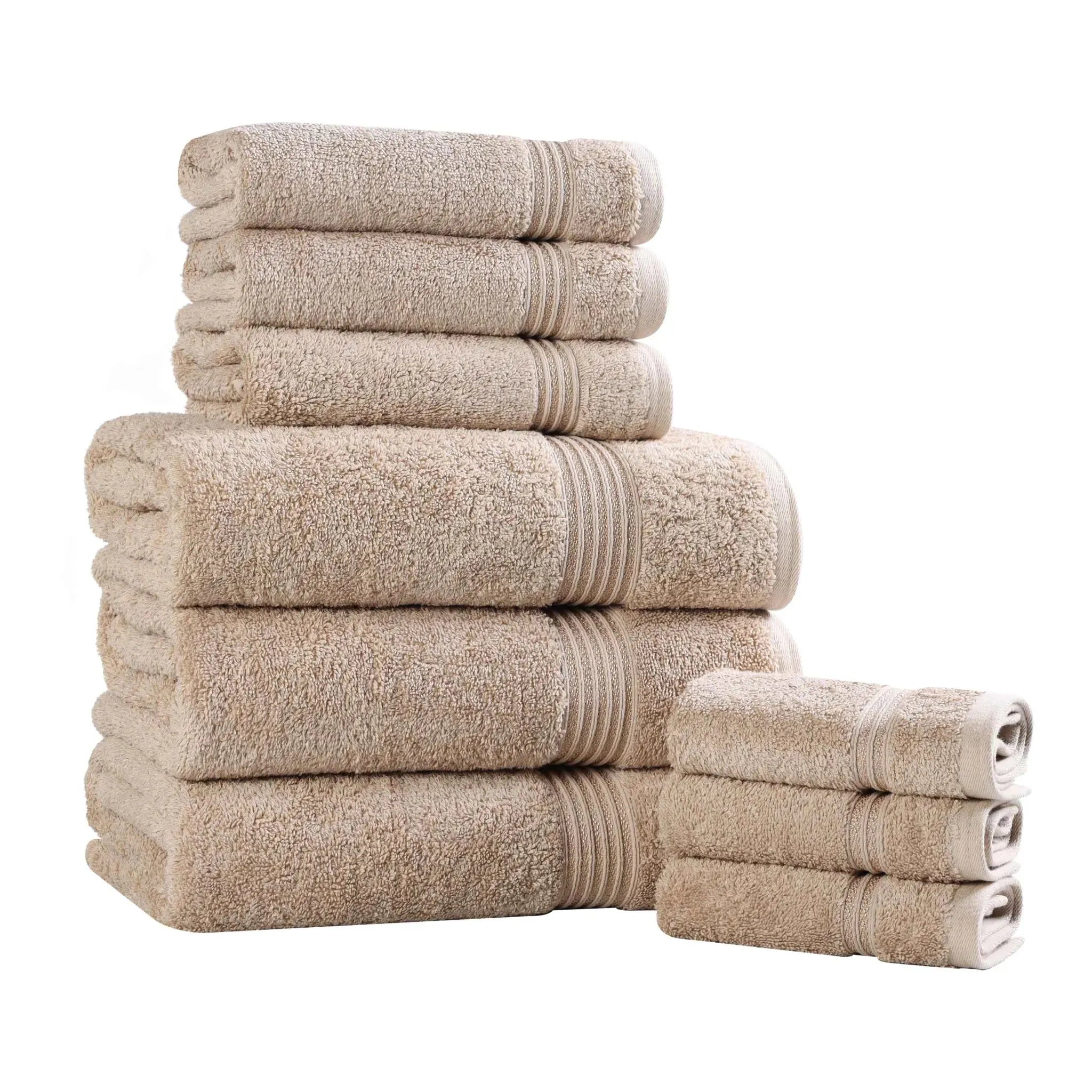 Heritage Egyptian Cotton Plush Absorbent Luxury 9 Piece Towel Set