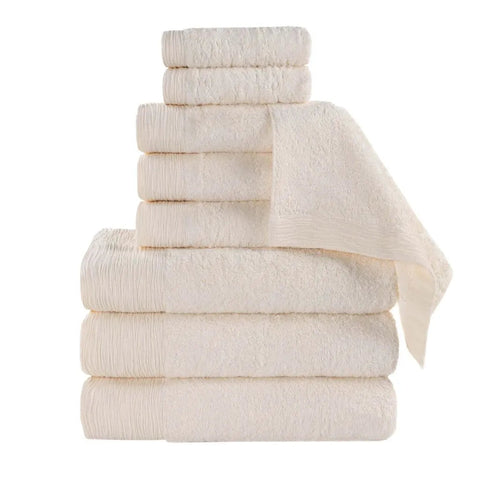 Rayon from Bamboo Eco-Friendly Fluffy Soft Solid 9 Piece Towel Set