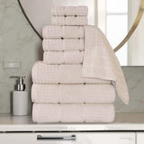 Napa Zero Twist Cotton Solid Waffle Honeycomb 9 Piece Towel Set