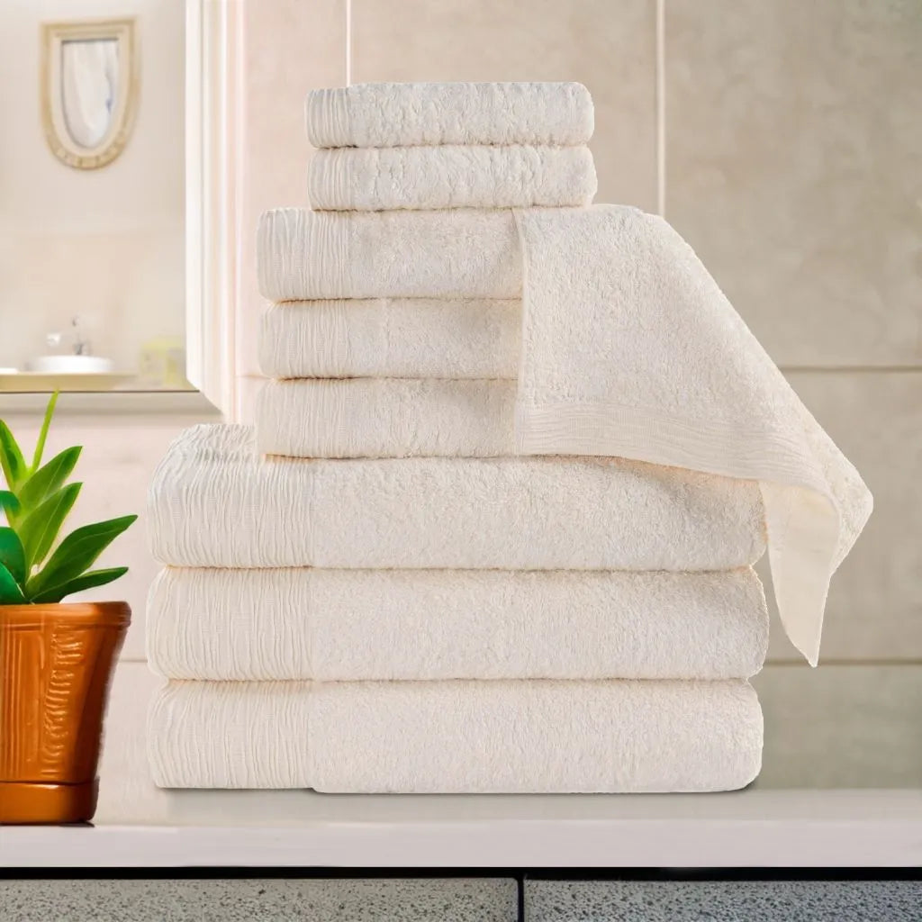 Rayon from Bamboo Eco-Friendly Fluffy Soft Solid 9 Piece Towel Set