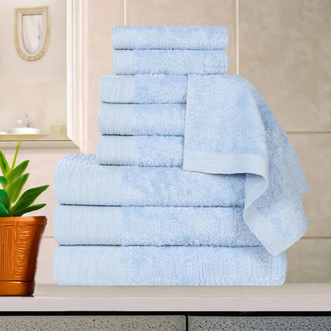 Rayon from Bamboo Eco-Friendly Fluffy Soft Solid 9 Piece Towel Set