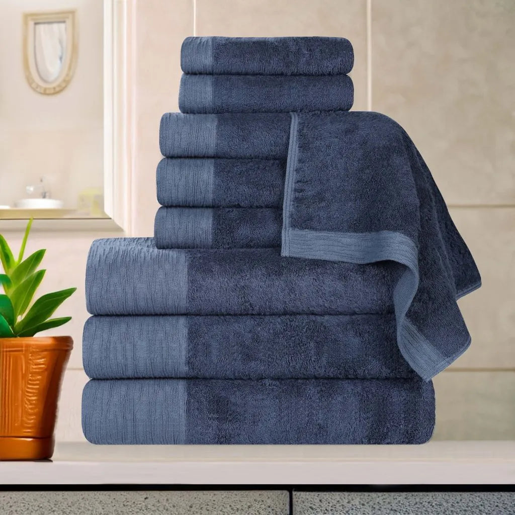 Rayon from Bamboo Eco-Friendly Fluffy Soft Solid 9 Piece Towel Set