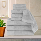 Rayon from Bamboo Eco-Friendly Fluffy Soft Solid 9 Piece Towel Set