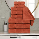 Napa Zero Twist Cotton Solid Waffle Honeycomb 9 Piece Towel Set