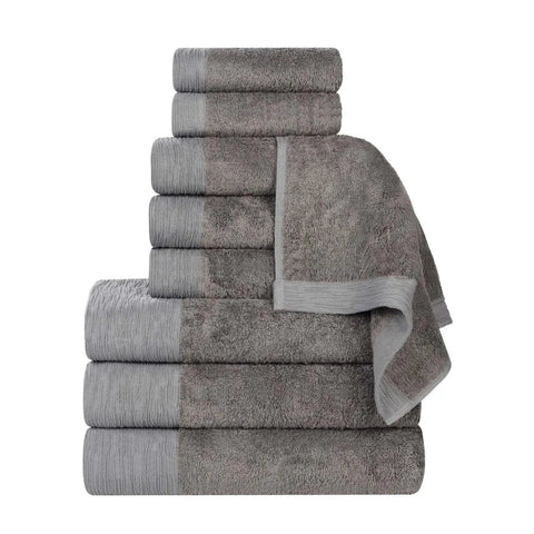 Rayon from Bamboo Eco-Friendly Fluffy Soft Solid 9 Piece Towel Set