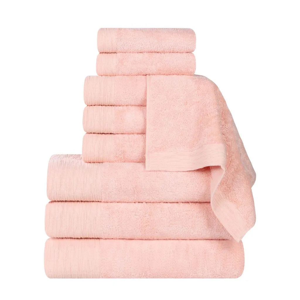 Rayon from Bamboo Eco-Friendly Fluffy Soft Solid 9 Piece Towel Set
