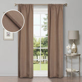 Linen Pattern Washable Room Darkening Blackout Curtains, Set of 2