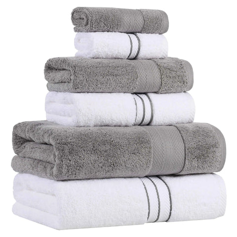 Turkish Cotton Plush Towel Set 6 Piece