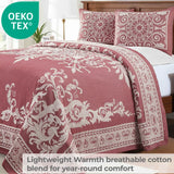 Lightweight Cotton Blend Oversized King Bedspread Sets Adalie Medallion Jacquard