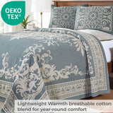 Lightweight Cotton Blend Oversized King Bedspread Sets Adalie Medallion Jacquard
