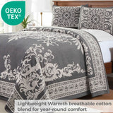 Lightweight Cotton Blend Oversized King Bedspread Sets Adalie Medallion Jacquard