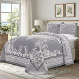 Lightweight Cotton Blend Oversized King Bedspread Sets Adalie Medallion Jacquard