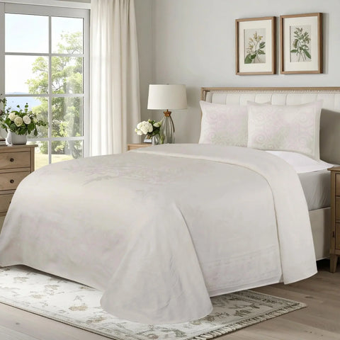 Lightweight Cotton Blend Bedspread Sets Adalie Medallion Jacquard