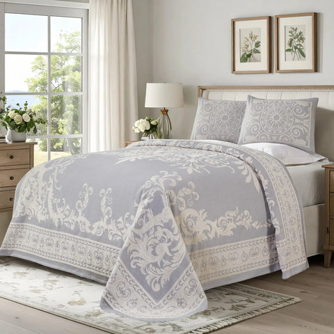 Lightweight Cotton Blend Bedspread Sets Adalie Medallion Jacquard