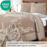 Lightweight Cotton Blend Oversized King Bedspread Sets Adalie Medallion Jacquard
