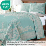Lightweight Cotton Blend Oversized King Bedspread Sets Adalie Medallion Jacquard