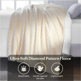 Flannel Fleece Blanket – Alaska Diamond Quilted - Warm and Plush