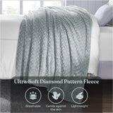 Flannel Fleece Blanket – Alaska Diamond Quilted - Warm and Plush