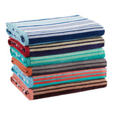 2 Piece Rope Textured Striped Oversized Cotton Beach Towel Set