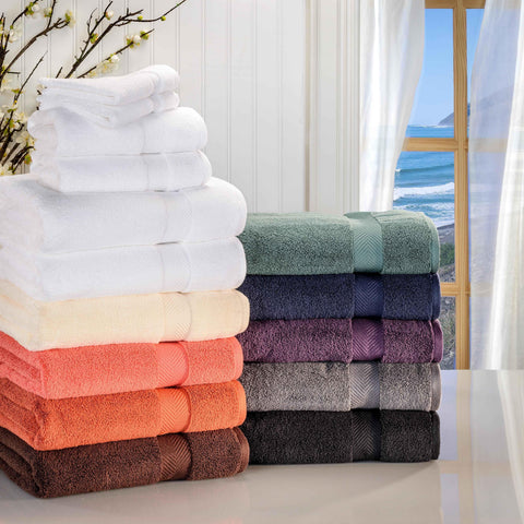 3 Piece Zero Twist Cotton Towels Soft Absorbent