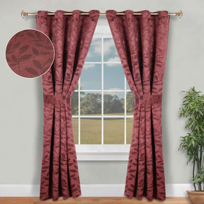 Leaves Room Darkening Washable Blackout Curtain Panels, Set of 2