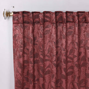 Leaves Room Darkening Back Tabs Blackout Curtain Panels, Set of 2